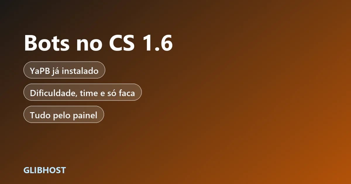Bots no CS 1.6: YaPB já instalado, dificuldade, time e só faca, tudo pelo painel